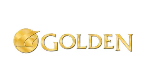 A golden logo is shown in gold.