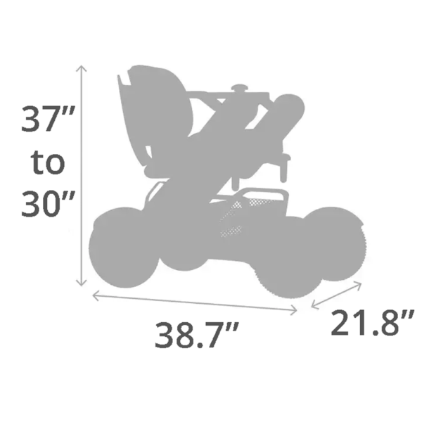 A diagram of the size of a scooter.