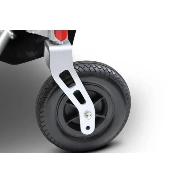 A close up of the wheels on a scooter