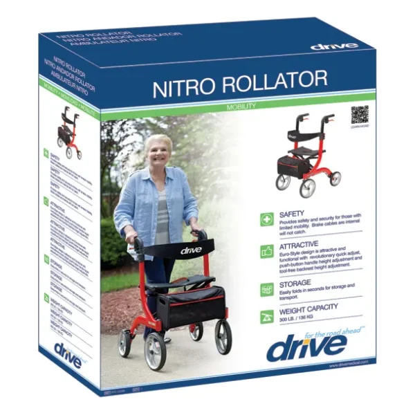 A box with the instructions for a nitro rollator.