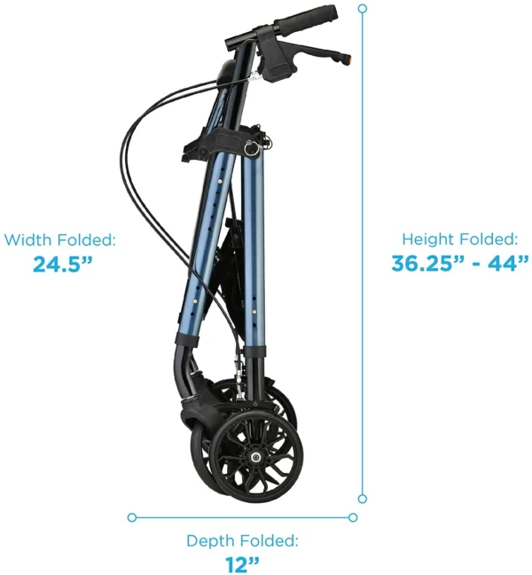 A picture of the dimensions of a scooter.