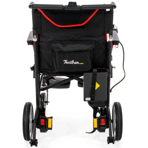 A back view of the wheelchair.