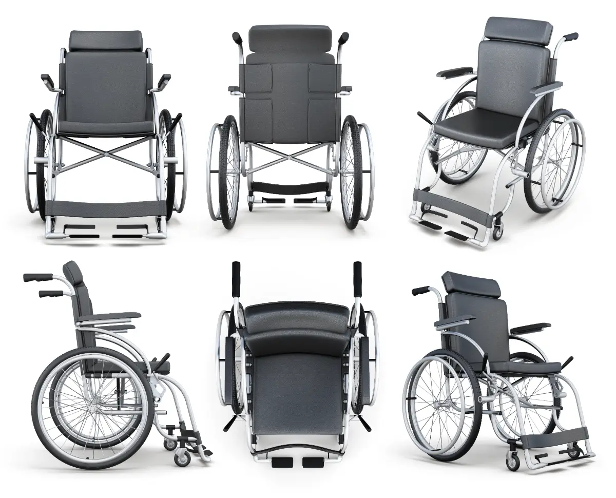 A set of six different wheelchair images.