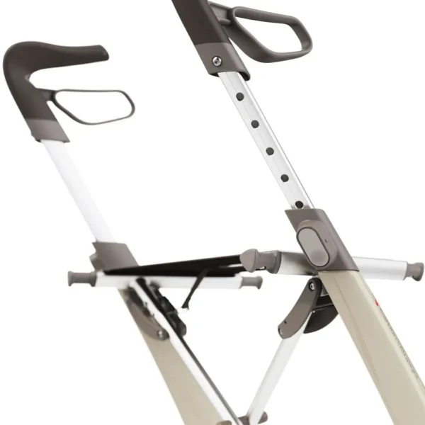 A close up of the handle bars on a walker