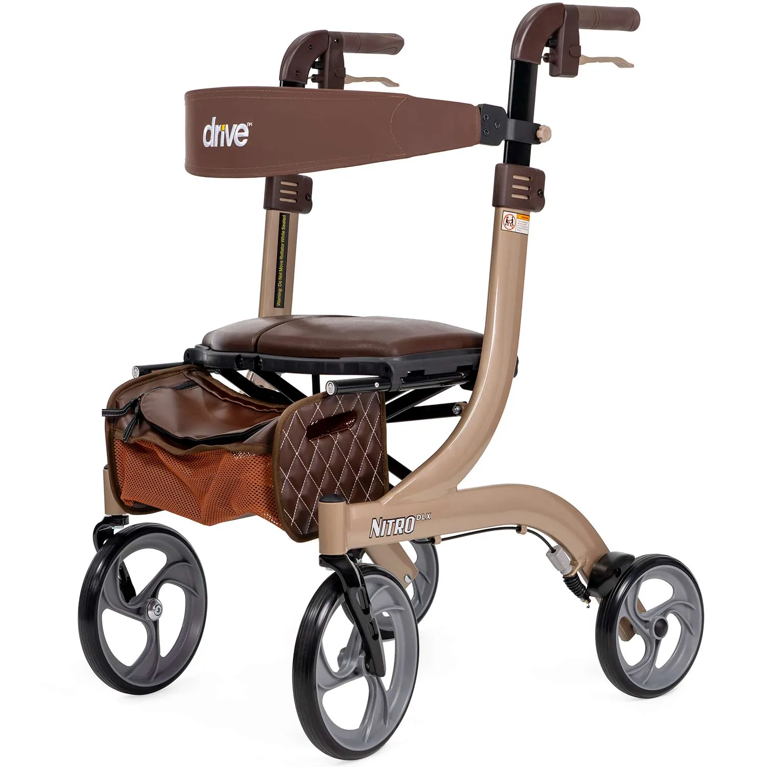 A walker with wheels and seat attached to it.