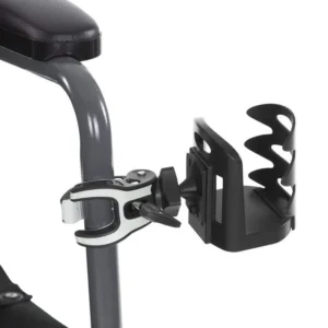 A close up of the handle bar on a wheelchair