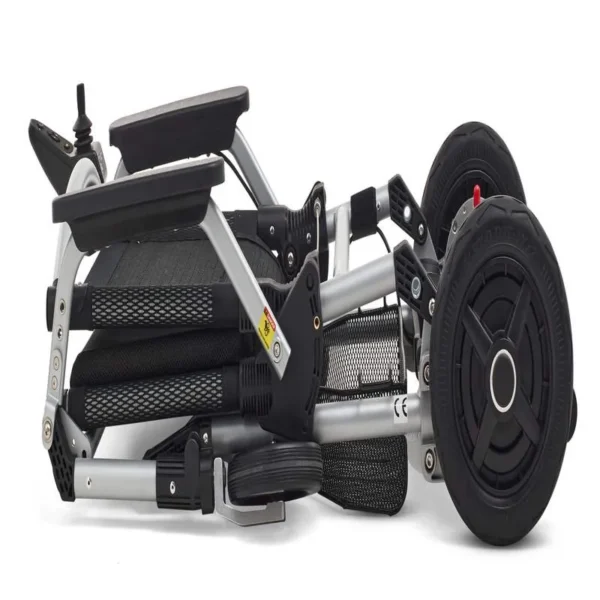 A wheelchair with wheels on the ground