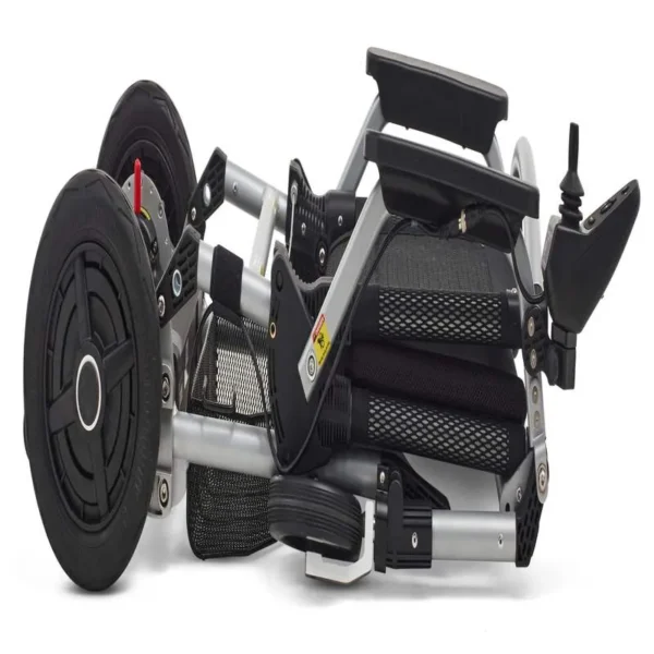 A wheelchair with wheels on the ground