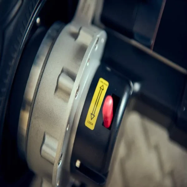 A close up of the brake on a car