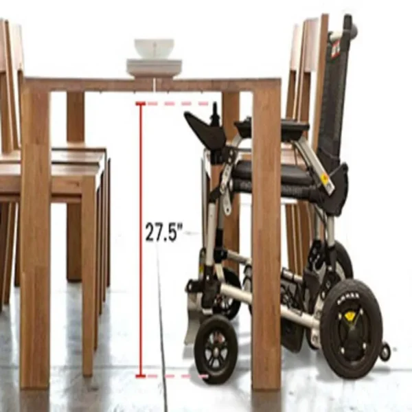 A table with a wheelchair on it