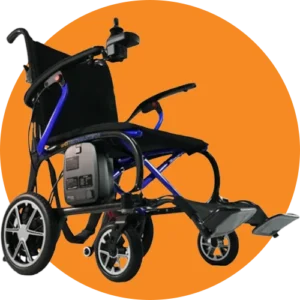 A picture of an electric wheelchair.